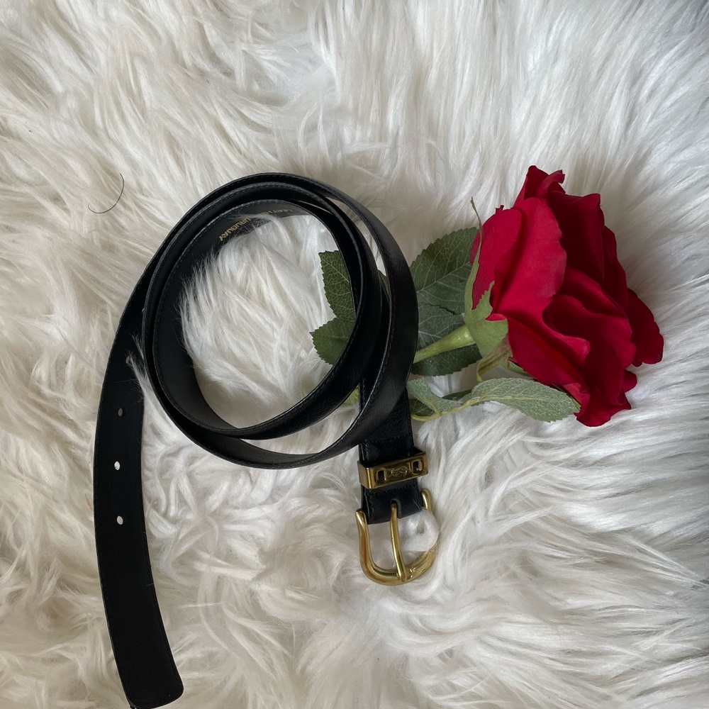 Vintage YSL leather Brass Buckle Belt - Picture 6 of 8